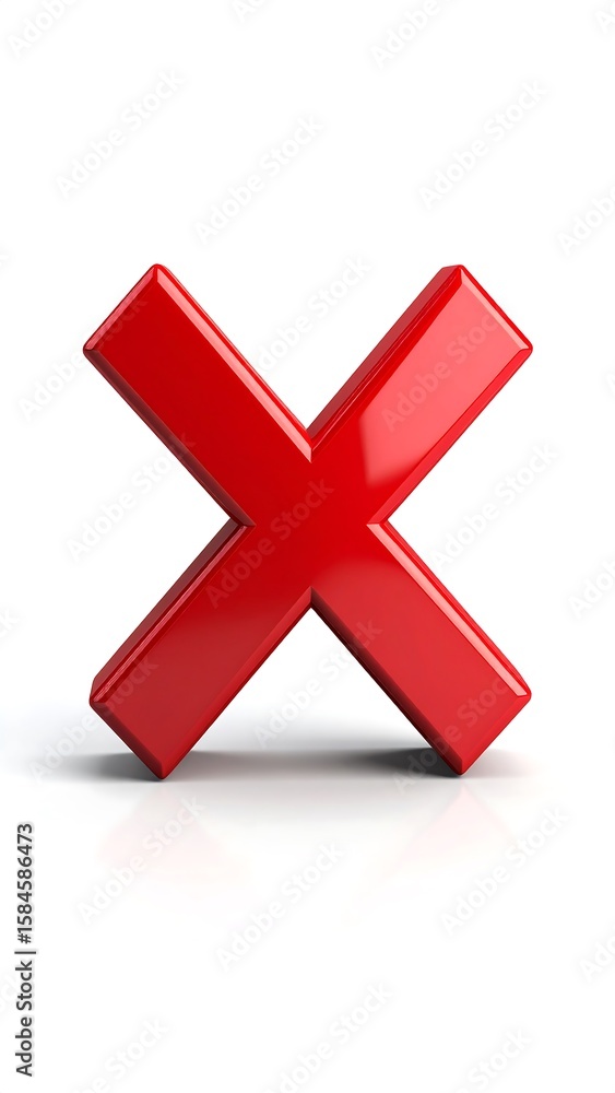 Obraz premium Red 3D X mark