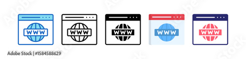 Browser Multiple Style Icon Set Collection.  