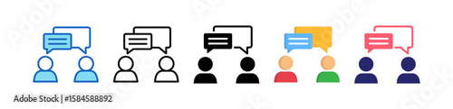 Conversation Multiple Style Icon Set Collection.  