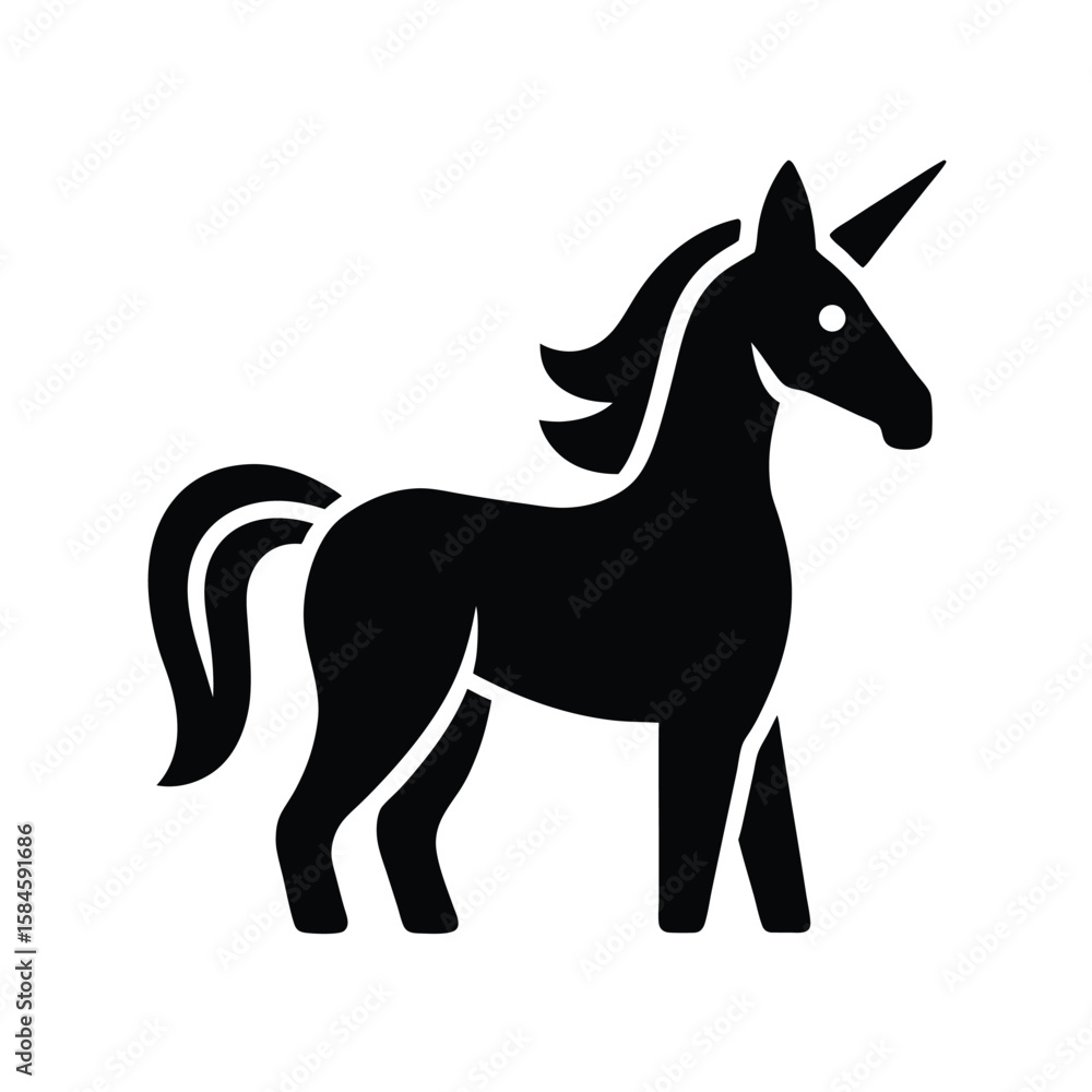 Fototapeta premium 3D Unicorn Icon Vector Illustration