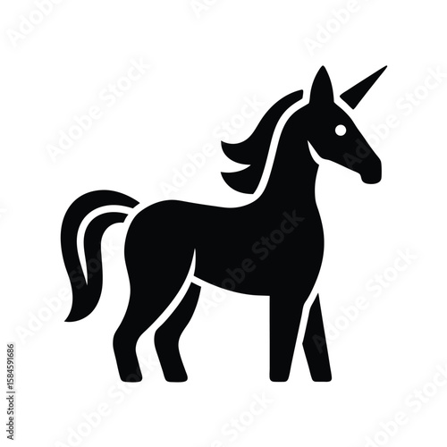 3D Unicorn Icon Vector Illustration