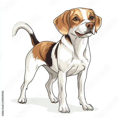 a dog wagging its tail playful