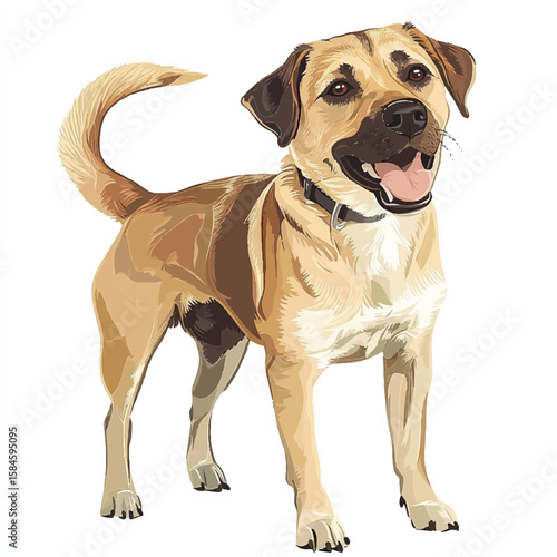 a dog wagging its tail playful