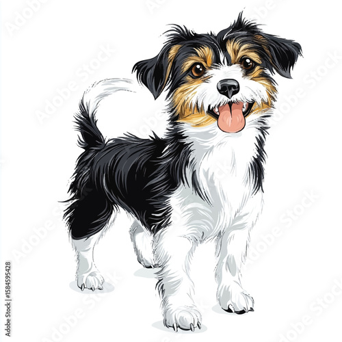 a dog wagging its tail playful
