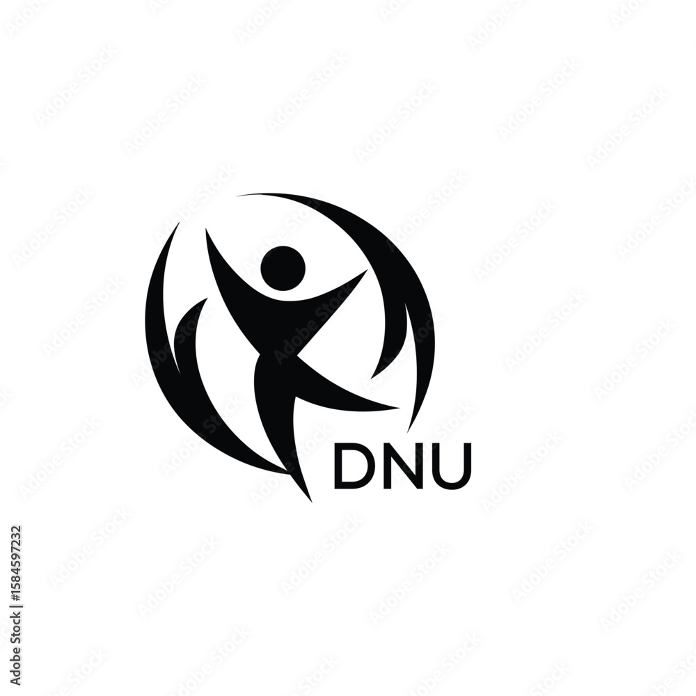 Obraz premium Classic Shield Logo with Stars and DNU Letters – Premium Badge or Security Brand Identity. DNU Letter Logo. 