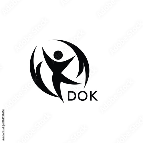 Classic Shield Logo with Stars and DOK Letters – Premium Badge or Security Brand Identity. DOK Letter Logo.
