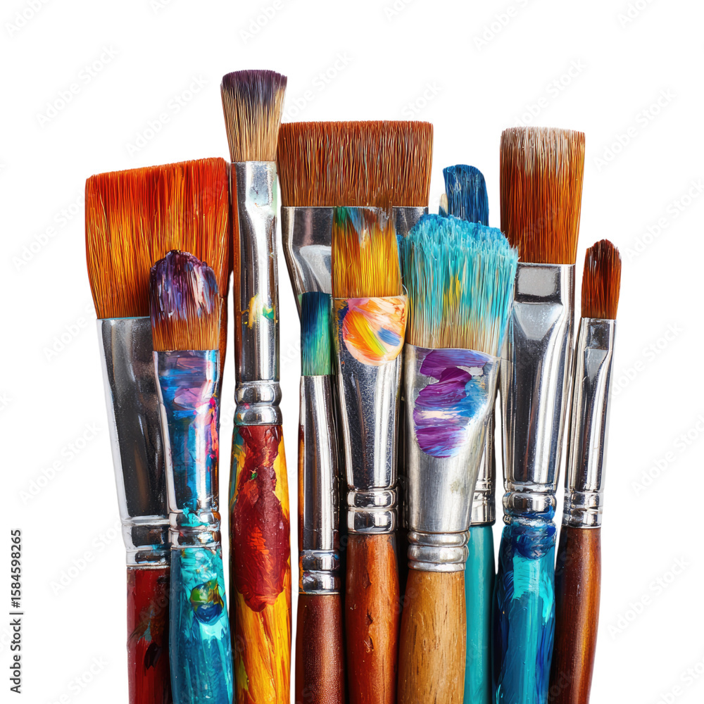 Fototapeta premium A Colorful Collection of Paintbrushes Ready for Artistic Creation