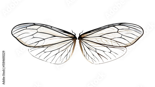 Delicate insect wings illustration for nature enthusiasts and entomology study design element for art projects