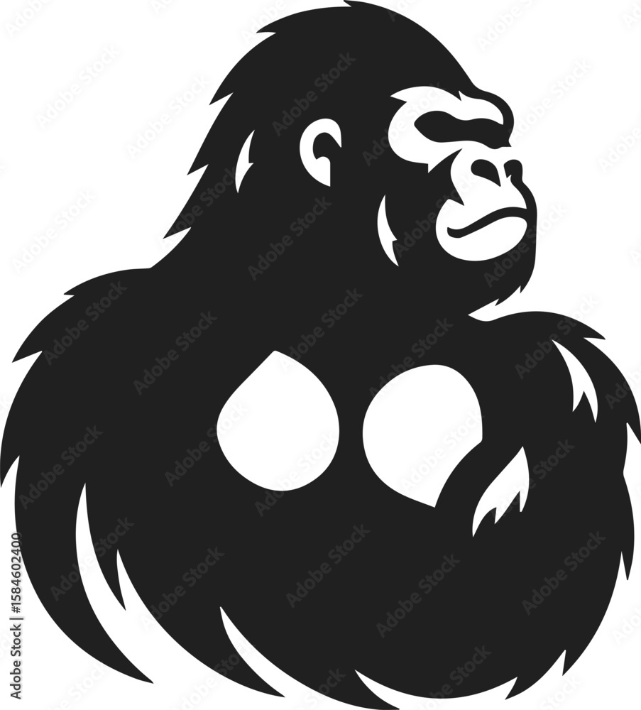 Fototapeta premium Majestic Gorilla Silhouette Logo