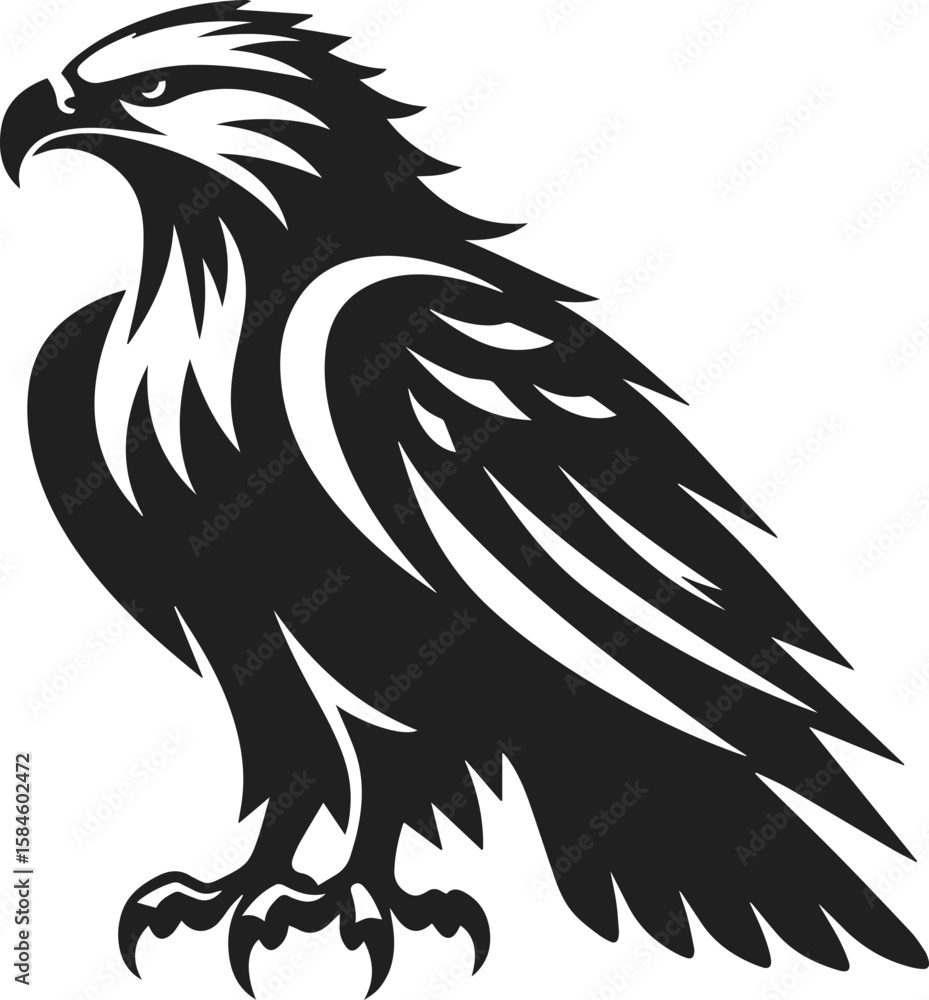 Fototapeta premium Majestic Eagle Tribal Silhouette