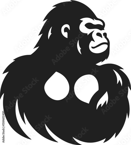 Majestic Gorilla Silhouette Logo