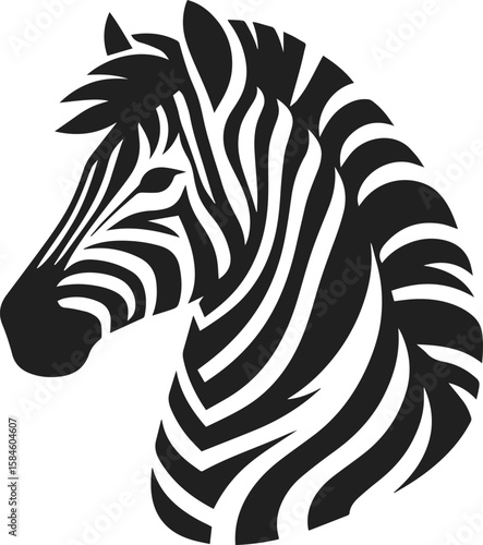 Wallpaper Mural Elegant Zebra Head Silhouette Torontodigital.ca