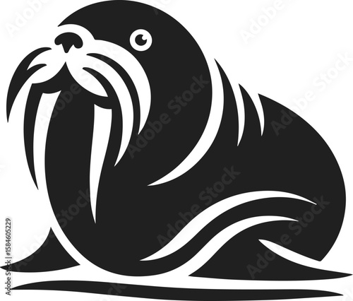 Wallpaper Mural Minimal walrus silhouette vector Torontodigital.ca