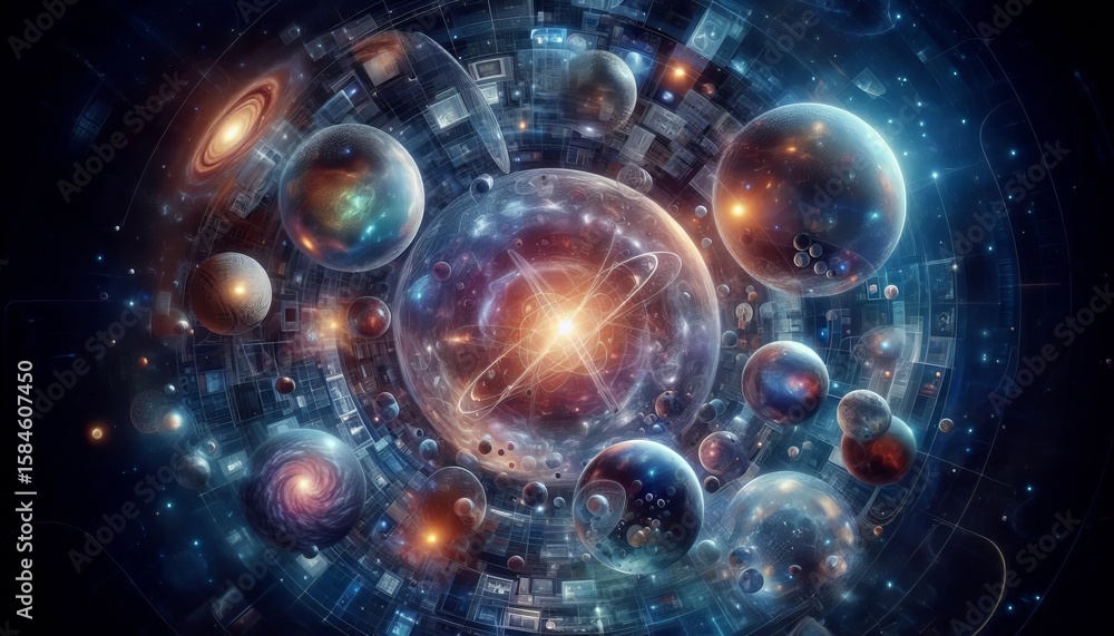 Obraz premium Multiverse Hypotheses Theoretical frameworks in cosmology and ph