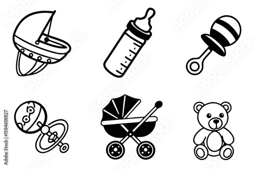 Baby items collection illustration