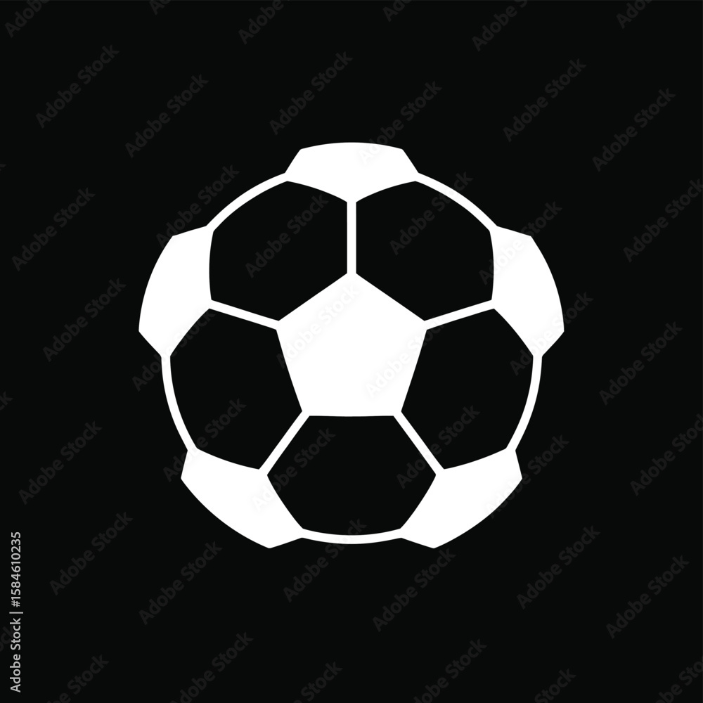 Fototapeta premium White Soccer Ball Silhouette with Geometric Pattern