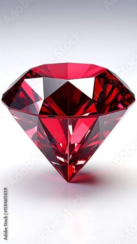 Red diamond gem on white
