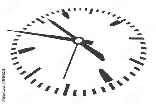A closeup of a clock face with hands indicating time