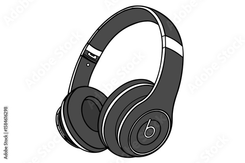 Stylish black headphones with white accents
