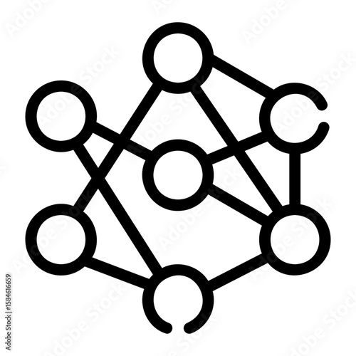 connected dots Line Icon