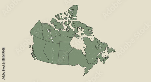 Detailed Topographic Map of Canada An Artistic Depiction of the Canadian Landscape's Terrains