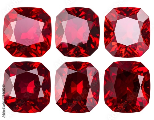 Red gemstones, close-up