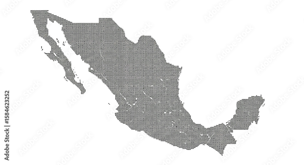 Fototapeta premium Detailed Outline Map of Mexico A Geographic Visual Depiction for Educational and Travel Purposes
