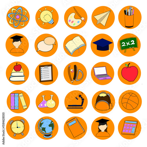 education icon illustration design compilation 