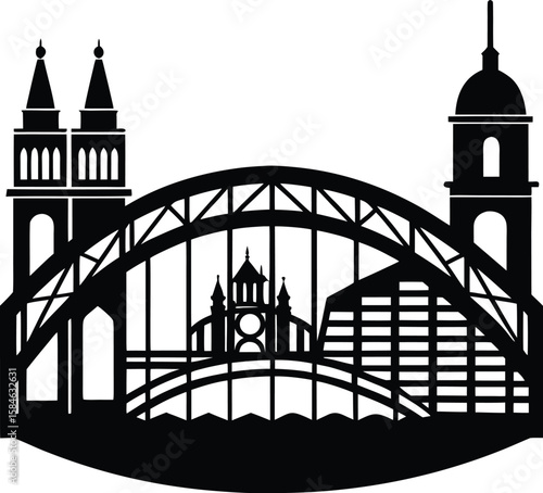 bridge silhouette vector