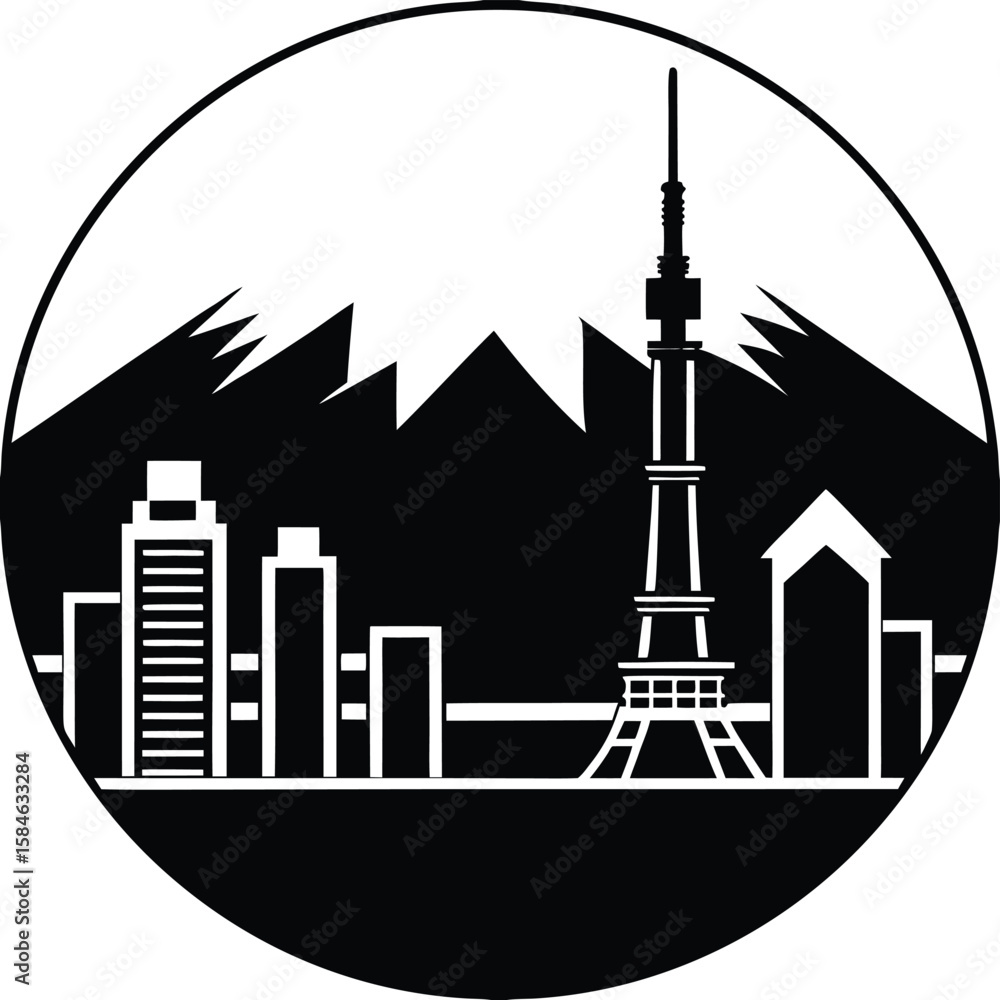 Fototapeta premium silhouette of the city