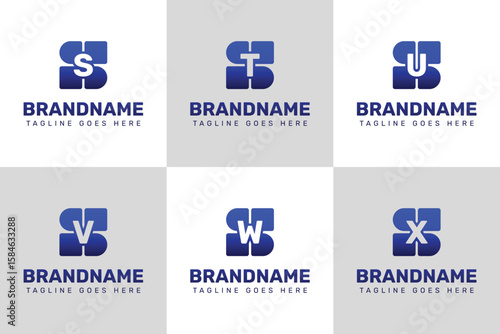 Letters SS ST SU SV SW SX Technology Logo Set, symbolizing innovation, progress, and smart solutions