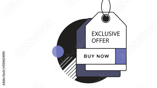 Exclusive offer with colorful price tags and "Buy now" message

