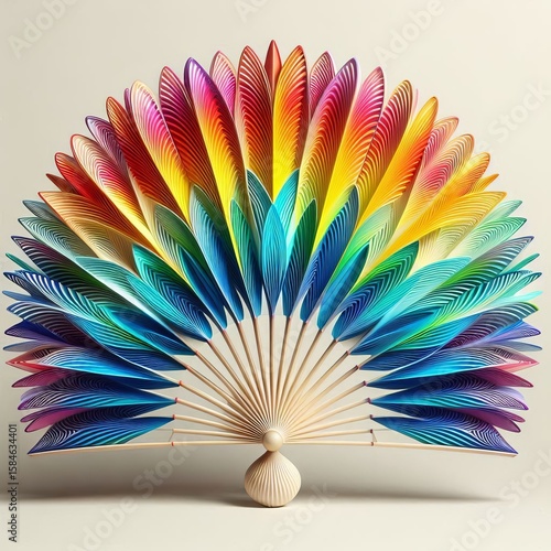 Prismatic Fan radial fanlike spokes in rainbow colors fanning ou
