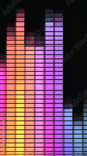 Colorful audio equalizer bars against a black background, creating a vibrant and energetic atmosphere.