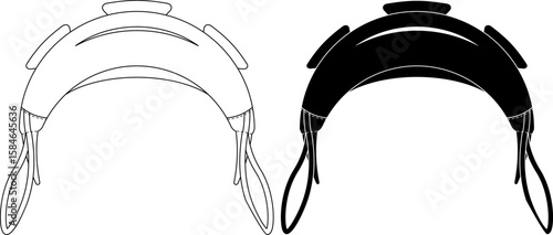 Bulgarian training bag icon set