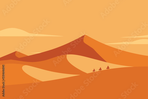 vector illustration of desert landscape