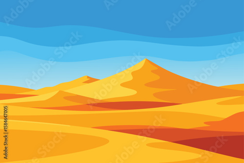 vector illustration of desert landscape