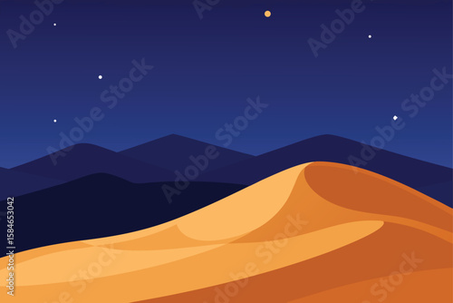 desert landscape at night