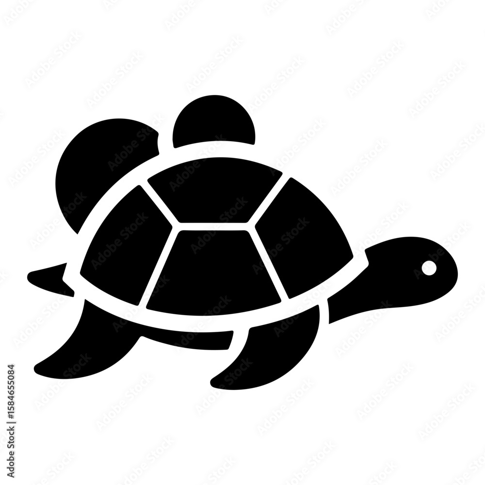 Obraz premium Red-Eared Slider Turtle Silhouette 