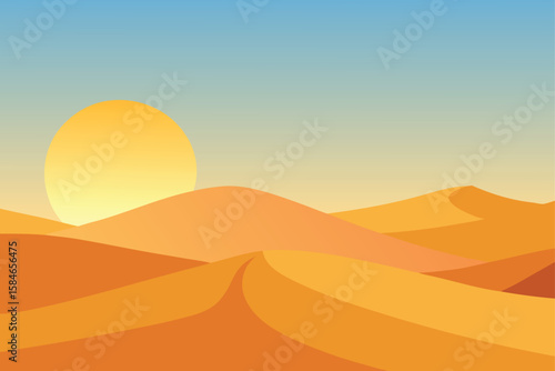 sunset in desert
