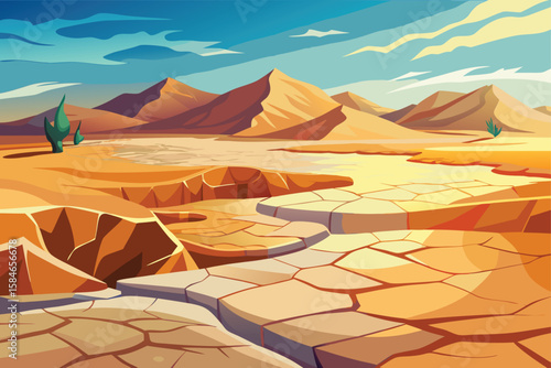desert landscape vector illustration