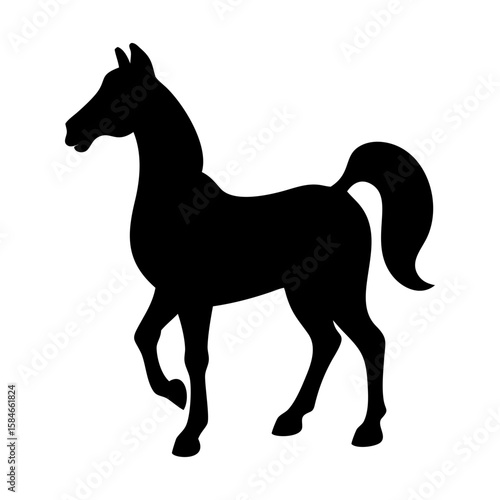A horse galloping flat vector design silhouette