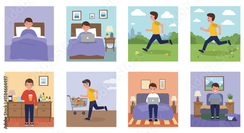 Man's daily routine