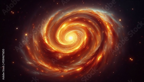 Amber Cyclone A warm toned spiral galaxy with honey colored cent