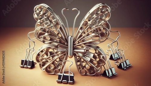 Binder Clips as Butterflies Binder clips transformed into metall
