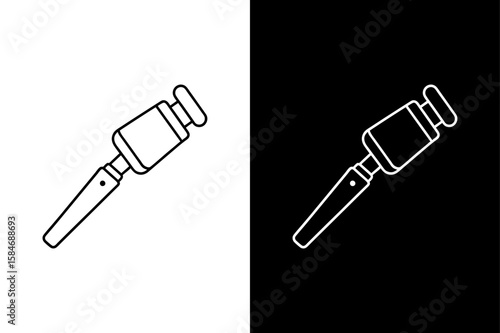Simple Otoscope Line Art. Medical Icon Design Template for Digital Use