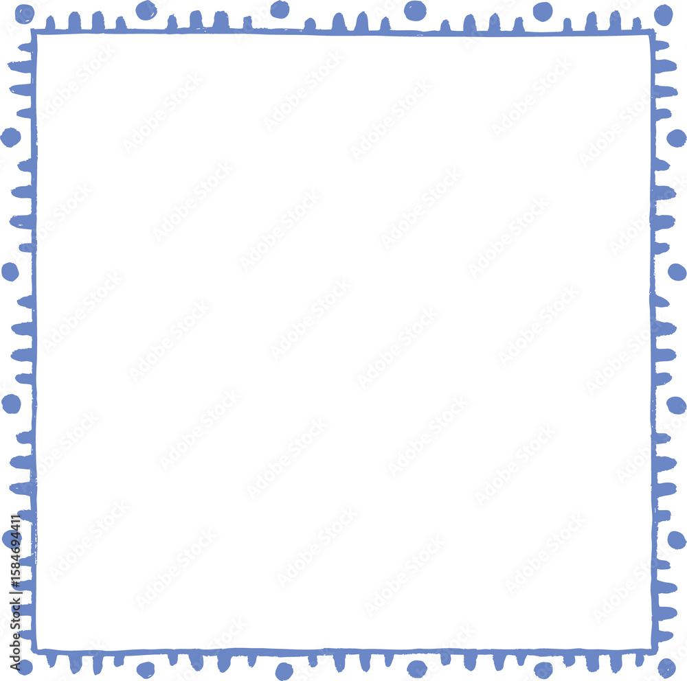 Obraz premium 青いエスニック風ドットフレーム