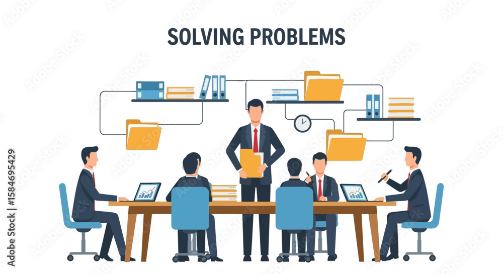 Obraz premium Business Team Solving Problems in Meeting Room.