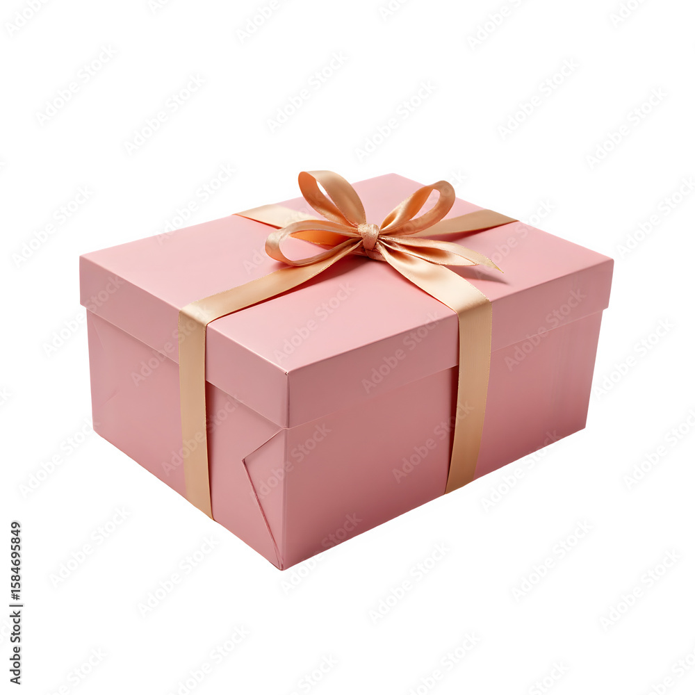 Fototapeta premium Gift Box with Satin Ribbon and Bow on Transparent Background