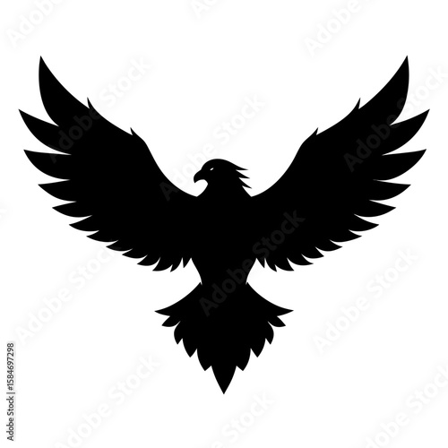 Majestic eagle silhouette soaring with wings spread wide symbolizing freedom and power